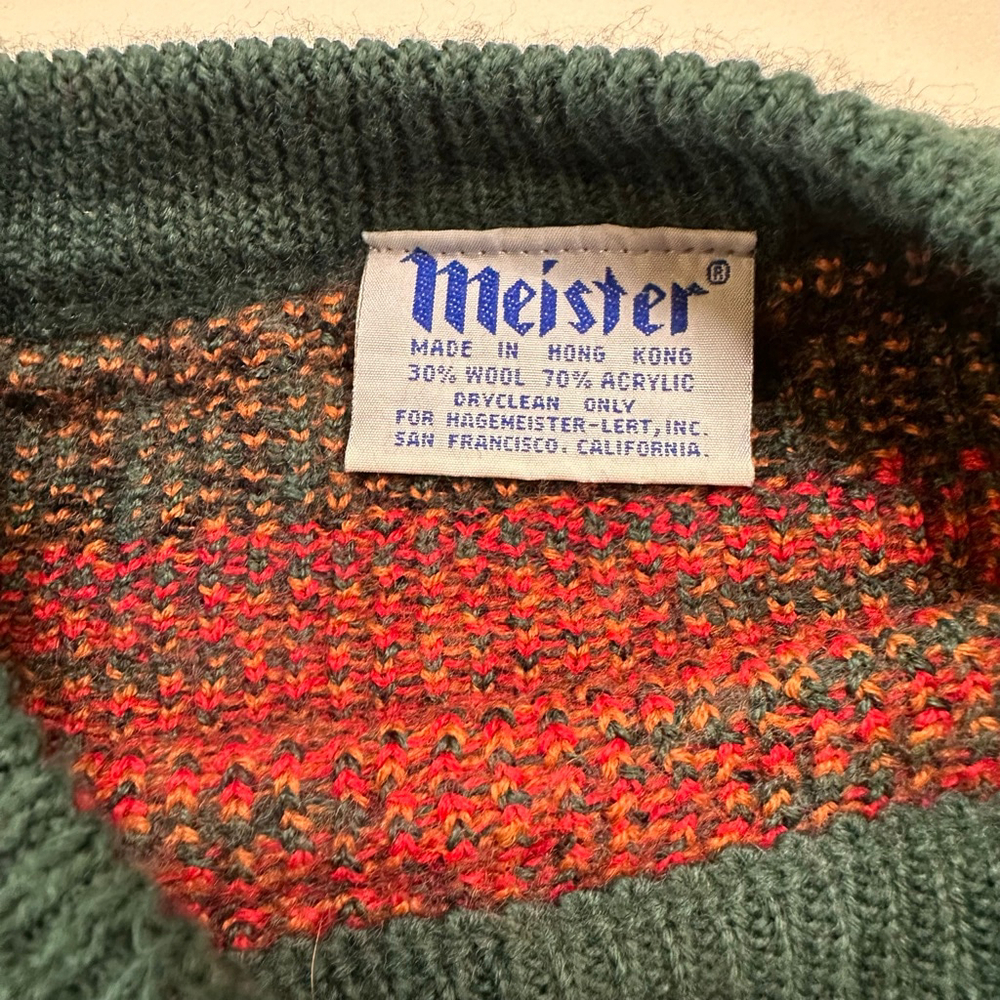 Vintage 1980s Meister Southwest Wool Blend Geometric Sweater - L - Picture 2 of 6